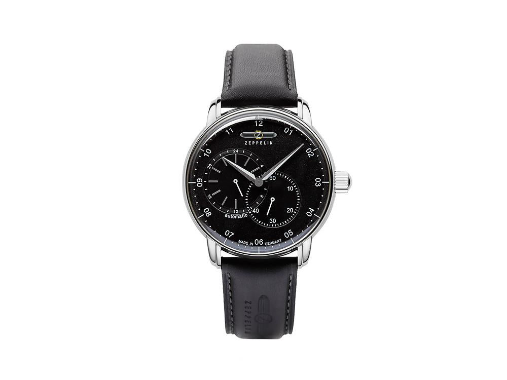 Montre Automatique Zeppelin Captain Line, Noir, 42 mm, Bracelet en cuir, 8662-2