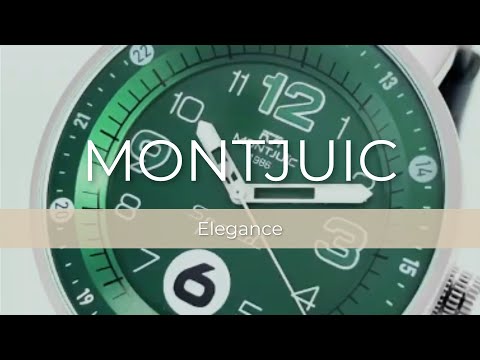 Montre à Quartz Montjuic Elegance, Acier Inoxydable, Vert, 43 mm, MJ1.0305.S