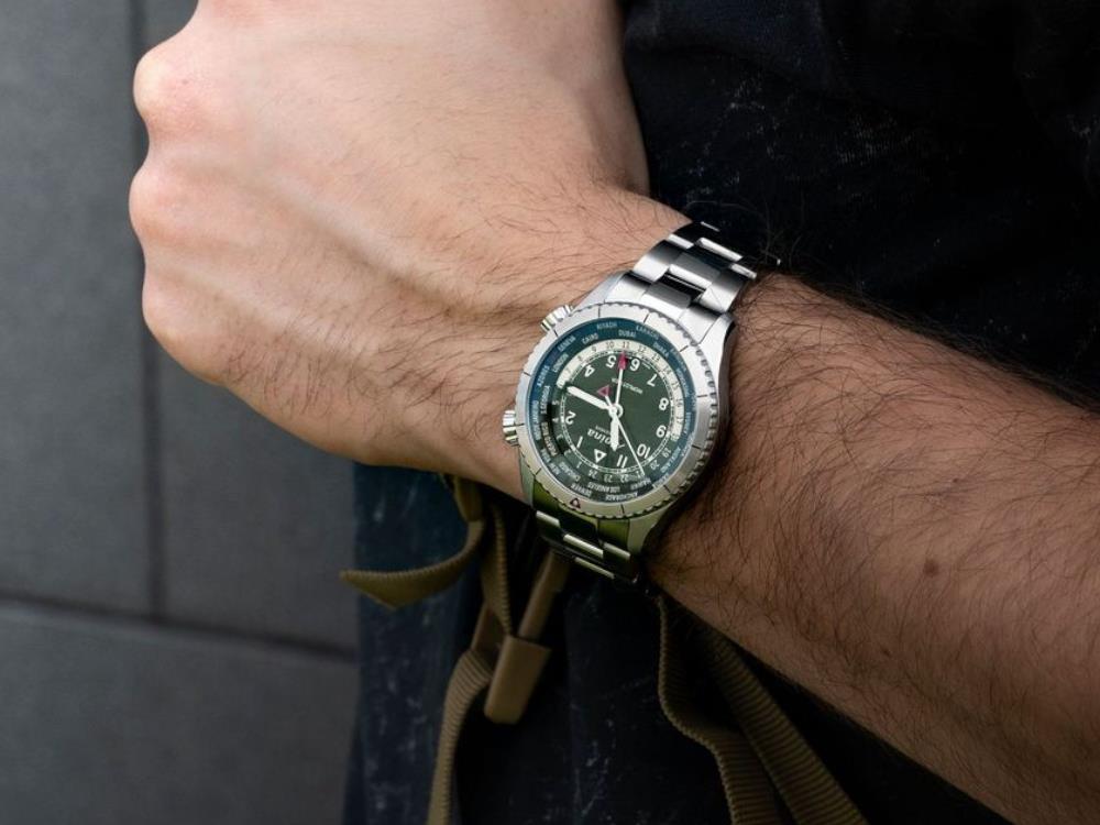 Montre à Quartz Alpina Startimer Pilot Quartz Worldtimer, 41 mm, AL-255GR4S26B