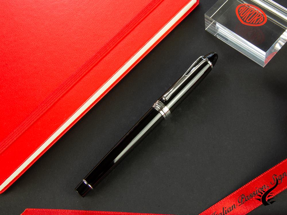 Stylo Roller Aurora Ipsilon De Luxe - Corps en Résine Noire-B72C