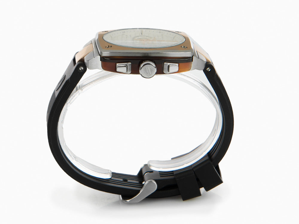 Montre à Quartz Briston Streamliner Urban, PVD, Blanc, 42 mm, 22142.RGS.T.2.RB