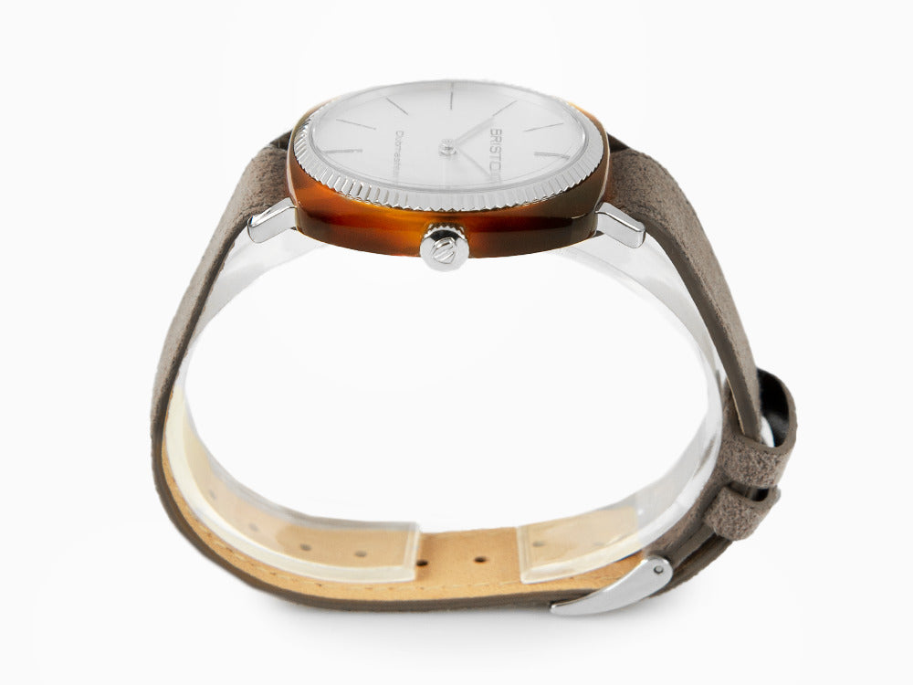 Montre à Quartz Briston Clubmaster Elegant, Blanc, 37 mm, 22937.SA.T.2.LNT