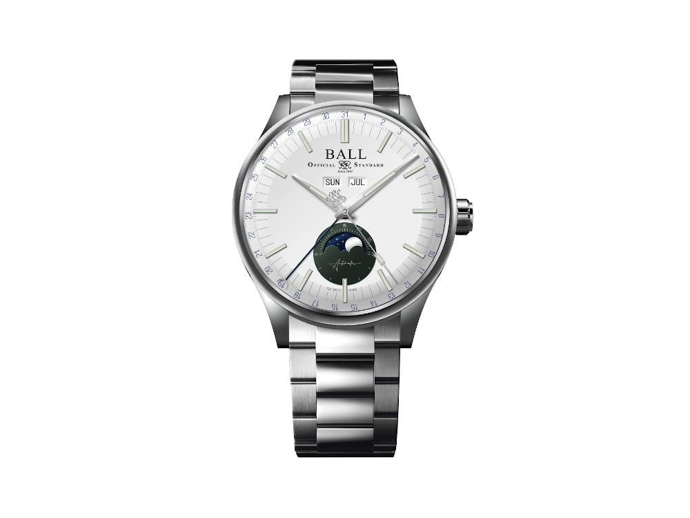 Montre Automatique Ball Engineer II Moon Calendar, Blanc, 40mm, NM3016C-S1J-WHGR