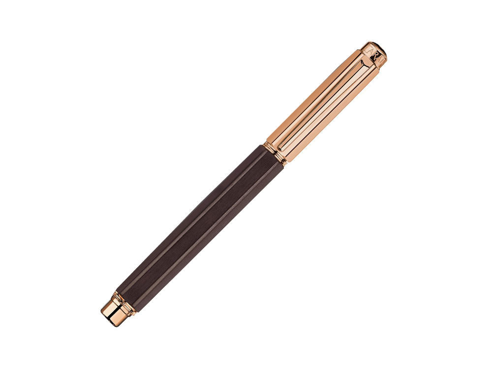 Roller Caran d´Ache Varius Ebony, Ébène, PVD Or Rose, Marron, 4470.142