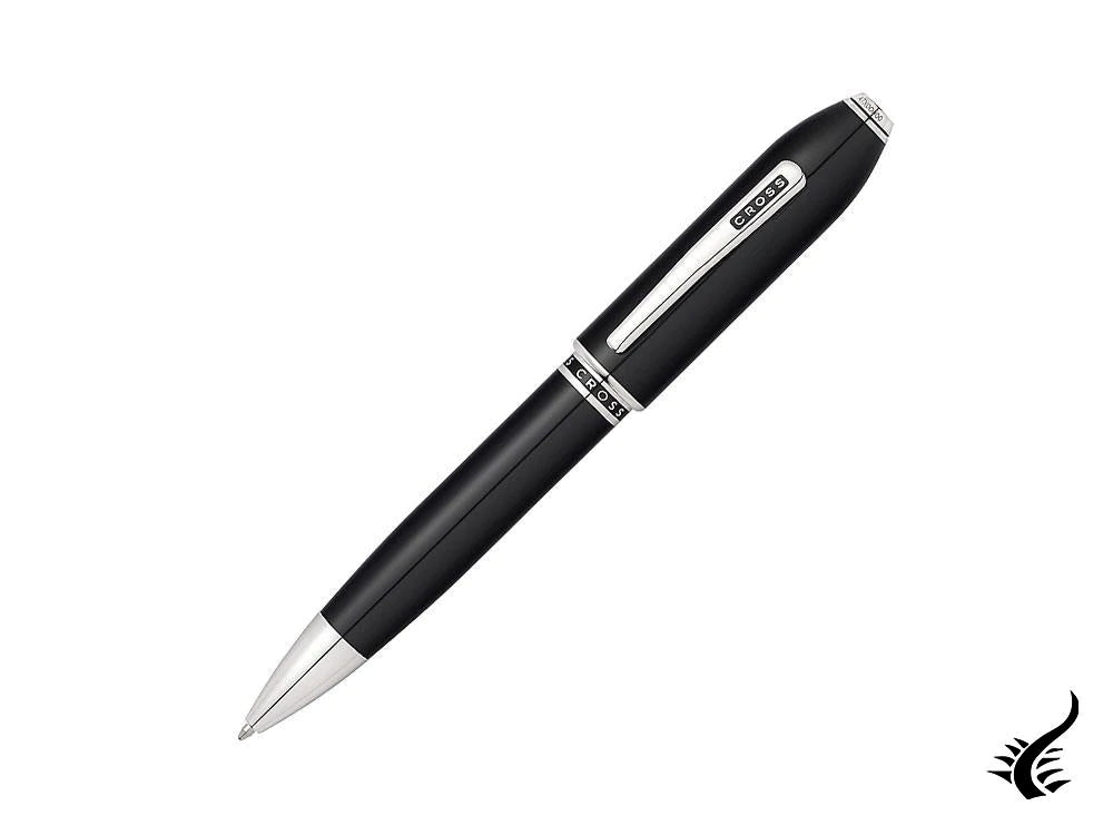 Stylo bille Cross Peerless 125, Laque, Noir, Poli, Platine, AT0702-1