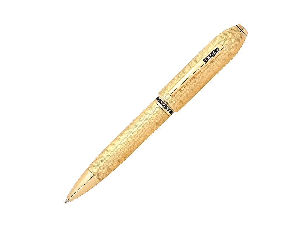 Stylo bille Cross Peerless 125, Plaqué Or 23K, Guilloche, AT0702-4