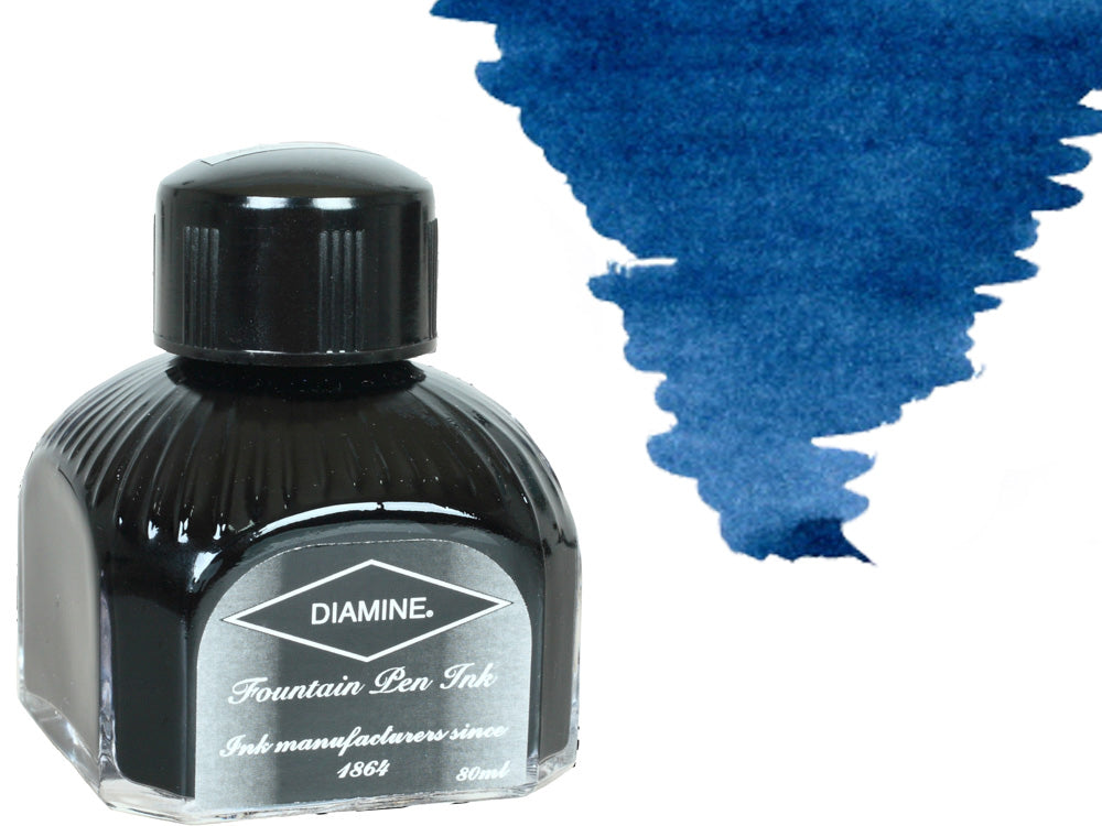 Encrier Diamine, 80ml., Prussian Blue, Bouteille en verre italien