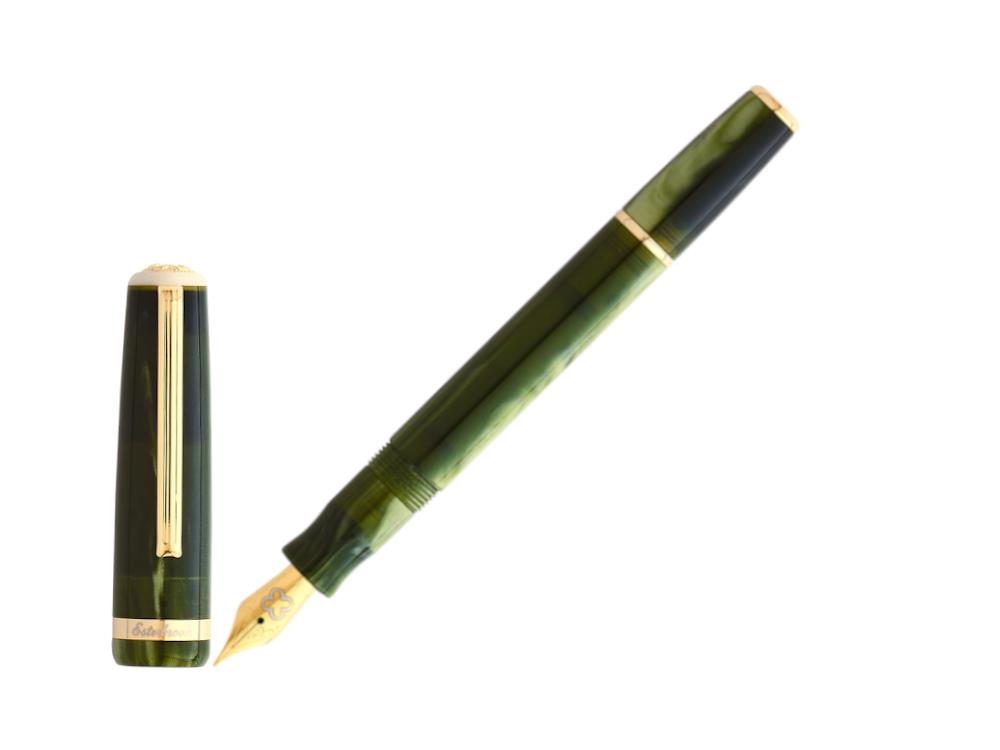 Stylo Plume Esterbrook JR Pocket Palm Green, Vert, Plaqué or, EJRPG