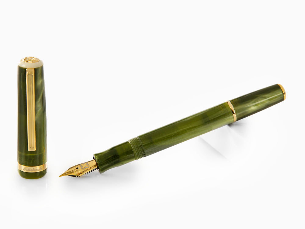 Stylo Plume Esterbrook JR Pocket Palm Green, Vert, Plaqué or, EJRPG