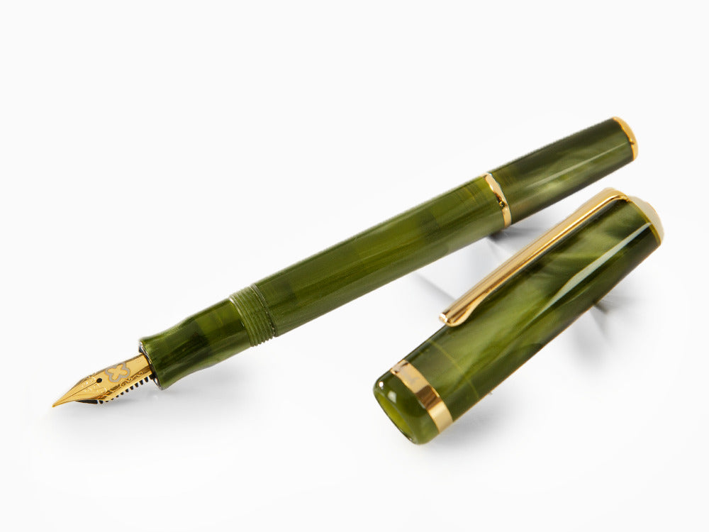 Stylo Plume Esterbrook JR Pocket Palm Green, Vert, Plaqué or, EJRPG