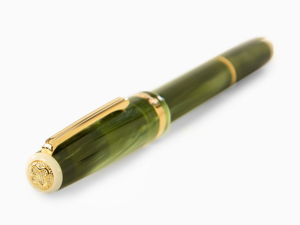 Stylo Plume Esterbrook JR Pocket Palm Green, Vert, Plaqué or, EJRPG