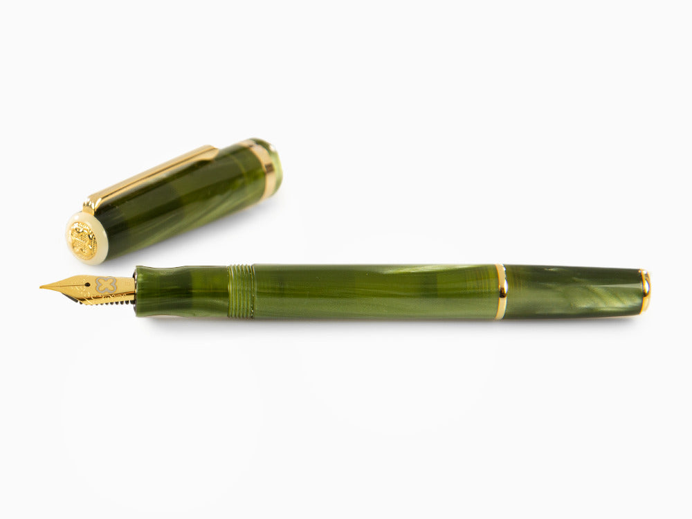Stylo Plume Esterbrook JR Pocket Palm Green, Vert, Plaqué or, EJRPG