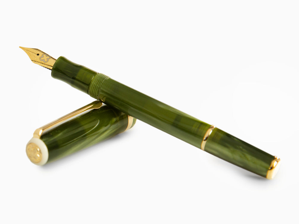 Stylo Plume Esterbrook JR Pocket Palm Green, Vert, Plaqué or, EJRPG