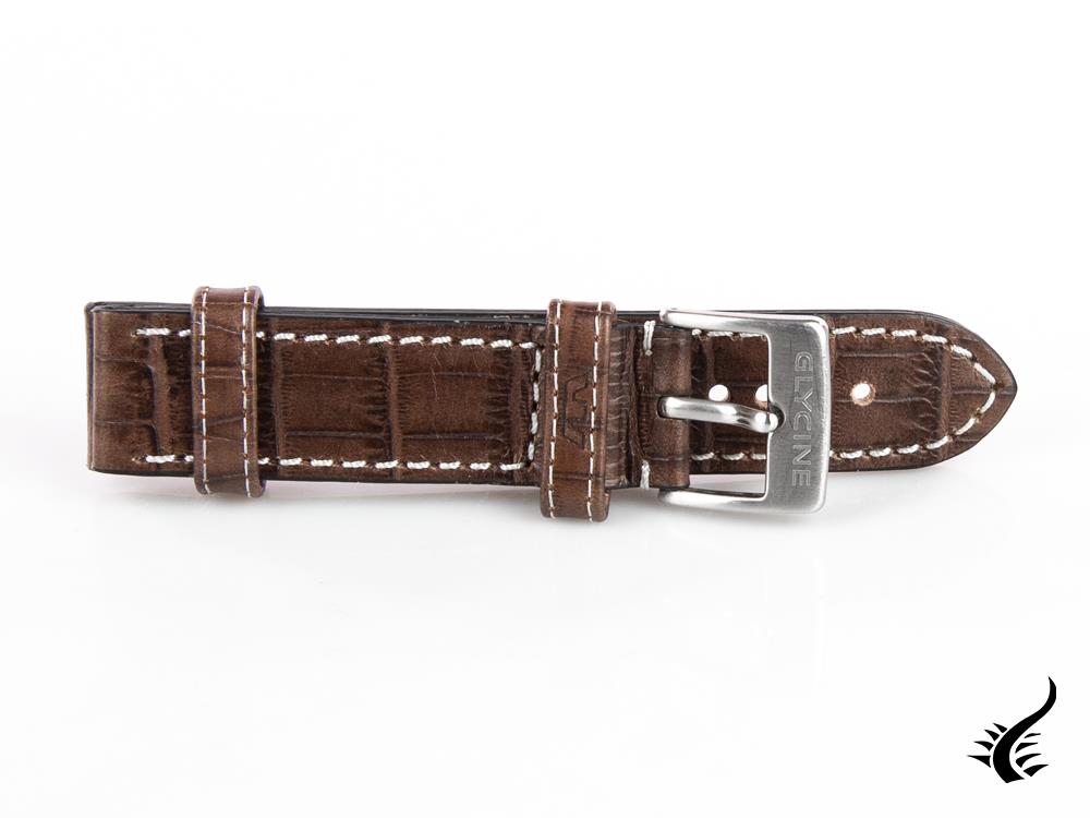 Glycine, Bracelet en cuir, 22mm, Marsala, LBK7BF-22