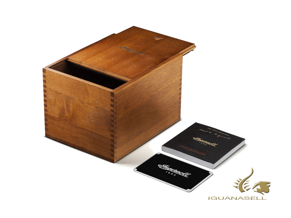 Montre Automatique Ingersoll Director, 46 mm, Or rose, Blanc, Cuir, I08101