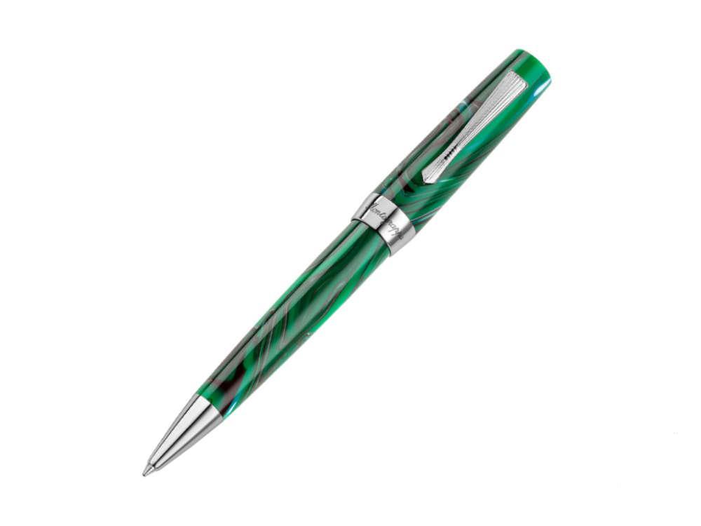 Stylo bille Montegrappa Elmo 02 Cortina, Noire, Acier Inoxydable, ISE2RBAG,