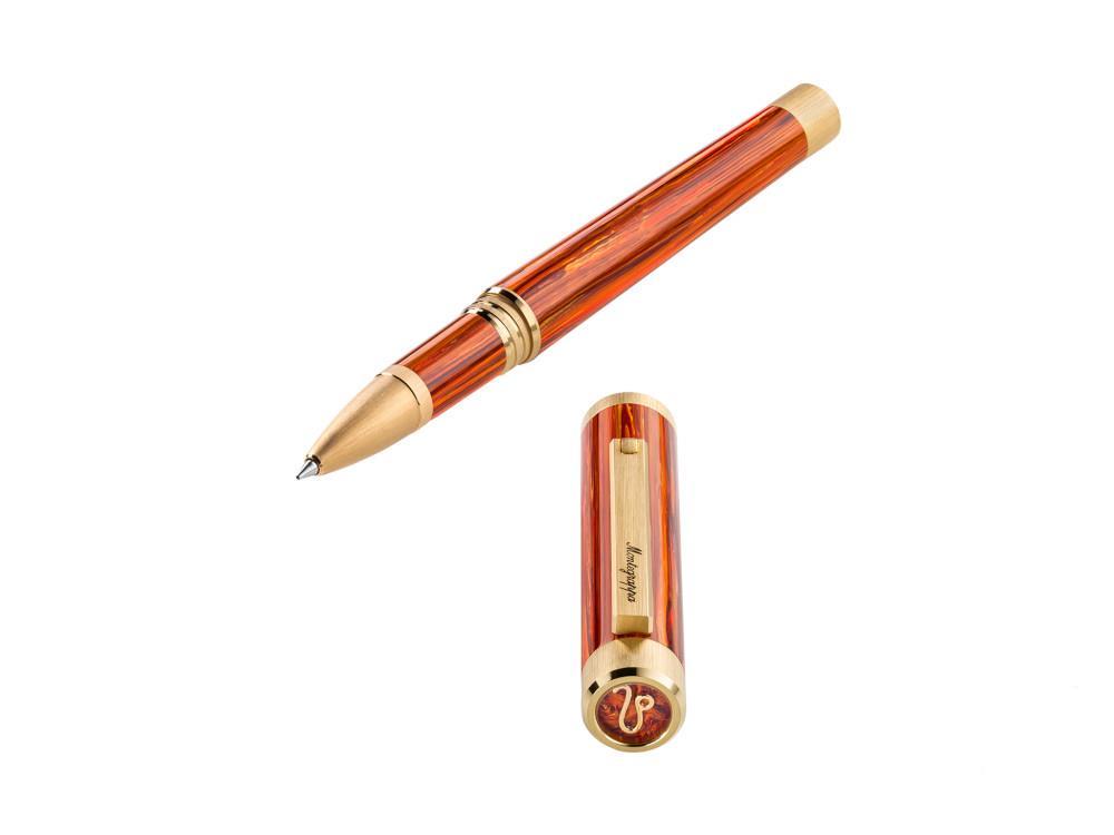 Roller Montegrappa Zero Zodiac Leo, Or PVD, Orange, ISZEZRIY-O2