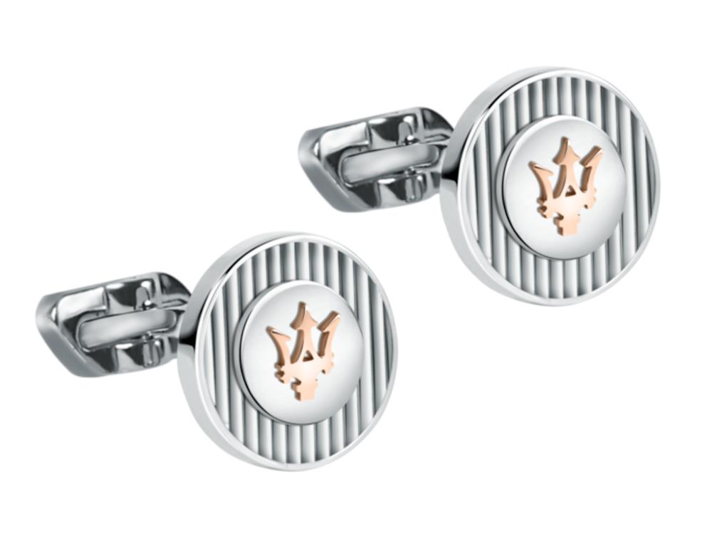 Boutons de Manchette Maserati Gioielli, Acier, Argent, Poli, JM121ATK14