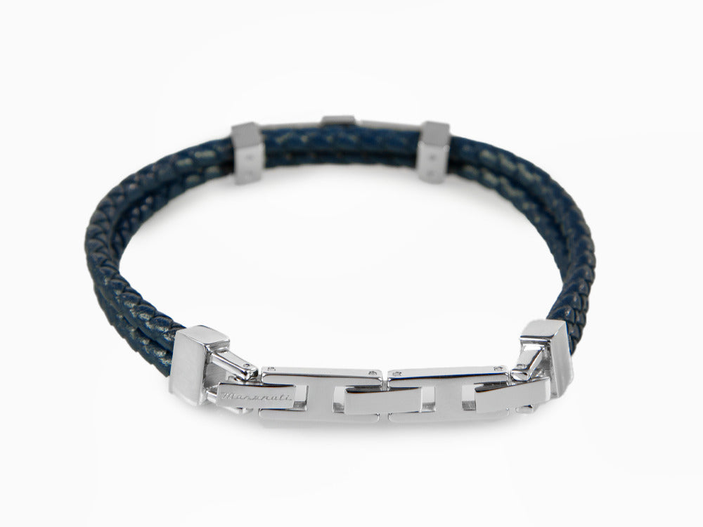 Bracelet Maserati Gioielli, Cuir, Bleu, PVD Or Rosé, JM422AVE10