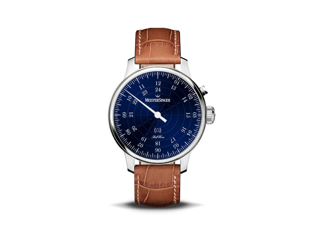 Montre Automatique Meistersinger Bell Hora, SW 200, Bleu, 43 mm, BHO908-SG03