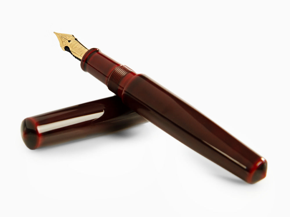 Stylo Plume Nakaya Cigar Piccolo Aka-Tamenuri, Or 14k, Plumée élastique
