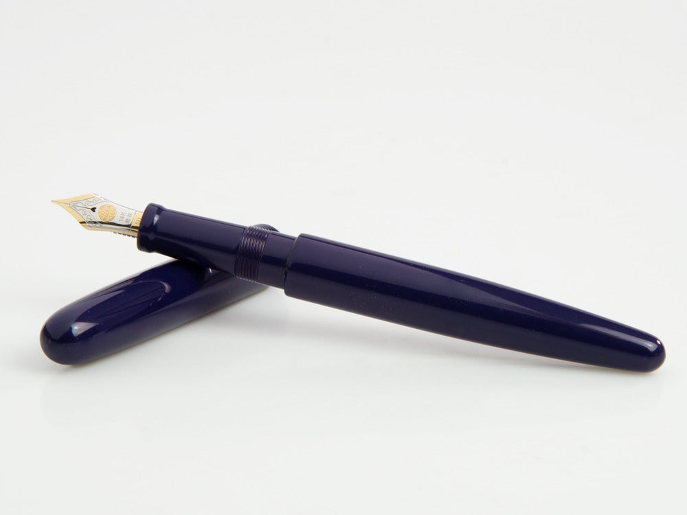 Stylo Plume Nakaya Cigar Long, Shobu, Ebonite, Or 14K bicolore