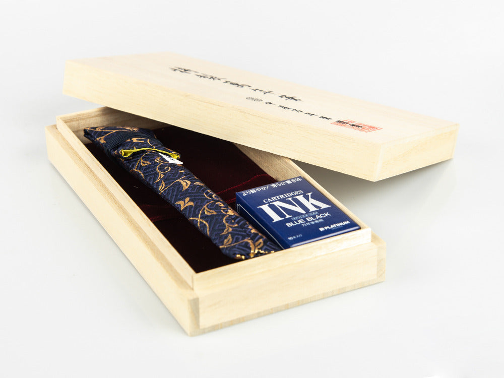 Stylo Plume Nakaya Cigar Long, Shobu, Ebonite, Or 14K bicolore