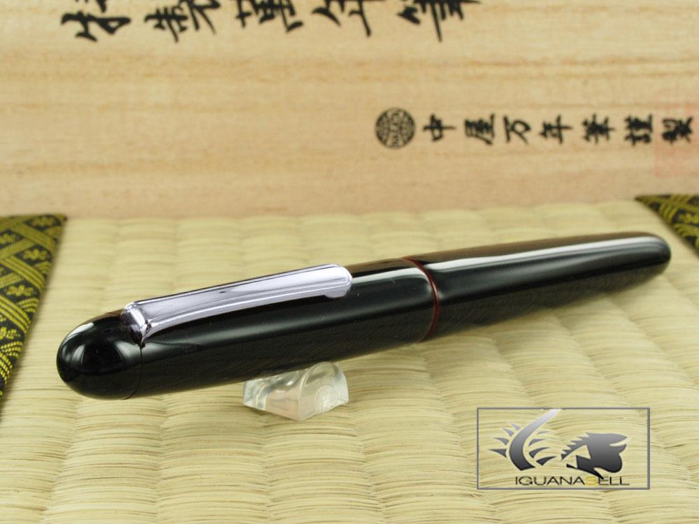 Stylo Plume Nakaya Writer Kuro-Tamenuri, Ébonite, Plaqué rhodium