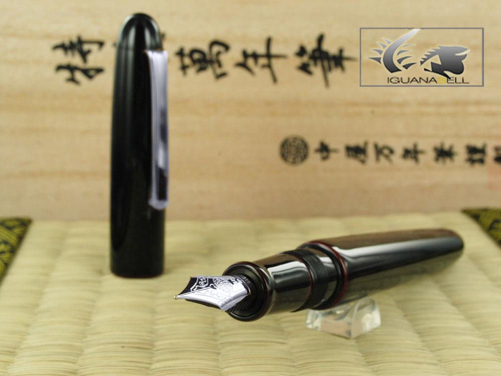 Stylo Plume Nakaya Writer Kuro-Tamenuri, Ébonite, Plaqué rhodium