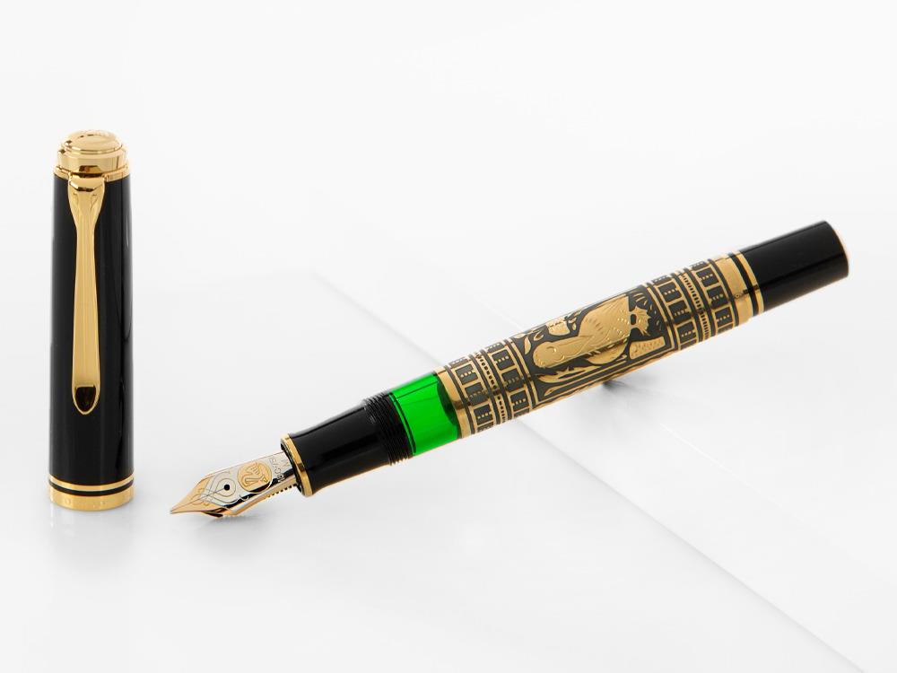 Plume stylo Pelikan Toledo M900, Or 18k, Rhodiée, 921387