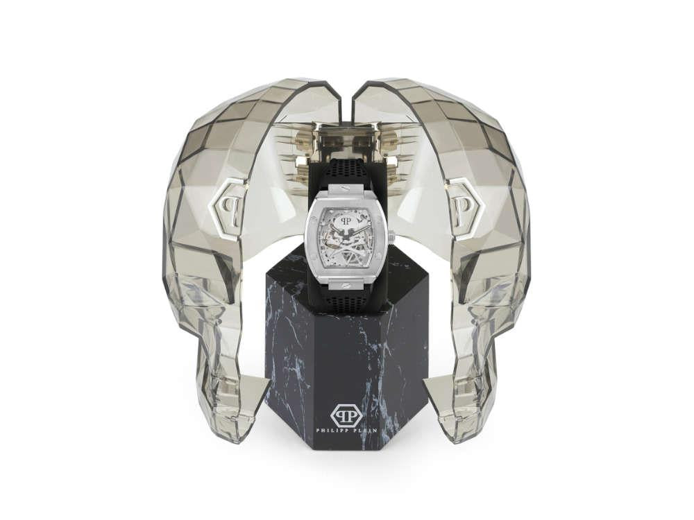 Montre Automatique Philipp Plein The Skeleton, PVD, Argent, 44 mm, PWBAA2123