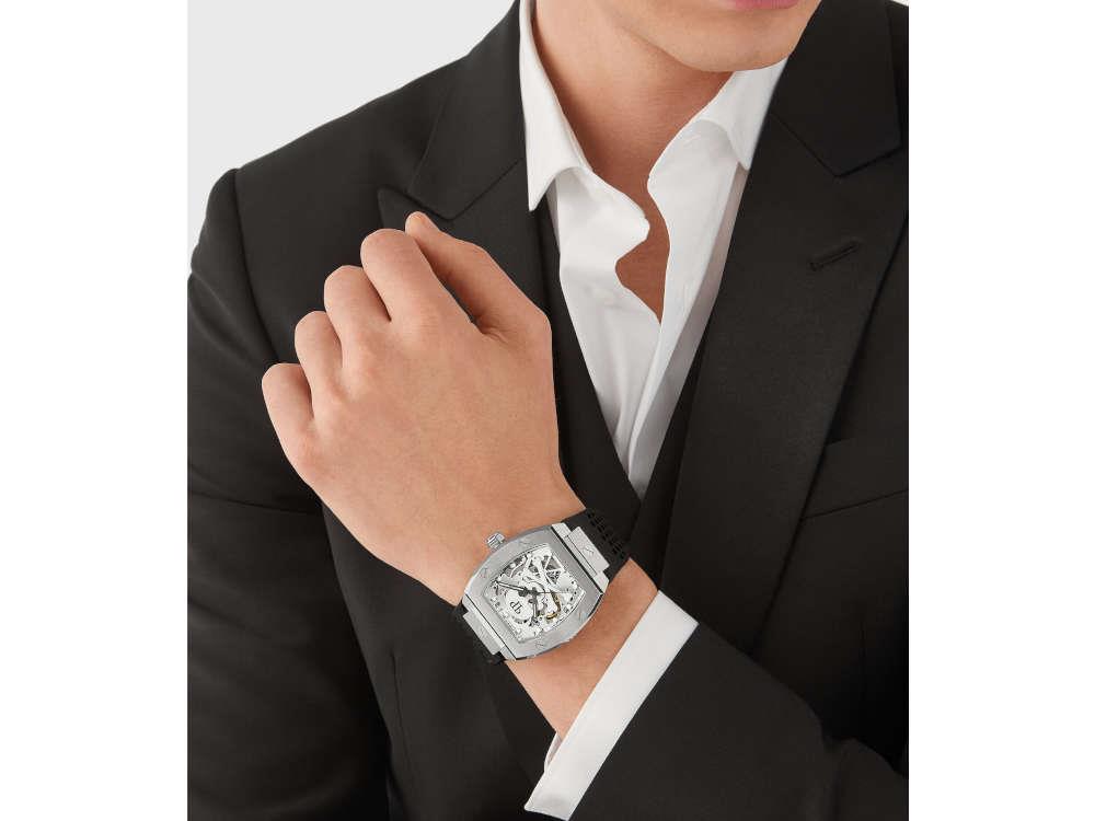 Montre Automatique Philipp Plein The Skeleton, PVD, Argent, 44 mm, PWBAA2123