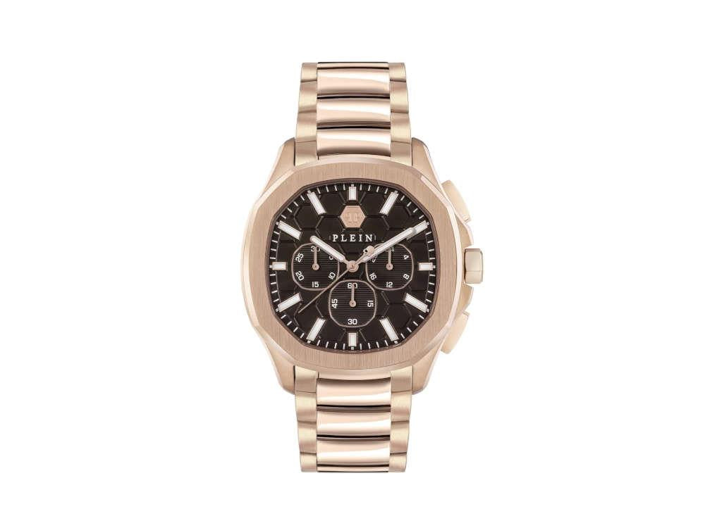 Montre à Quartz Philipp Plein 44 mm, PVD Or Rose, Marron, PWSAA0623