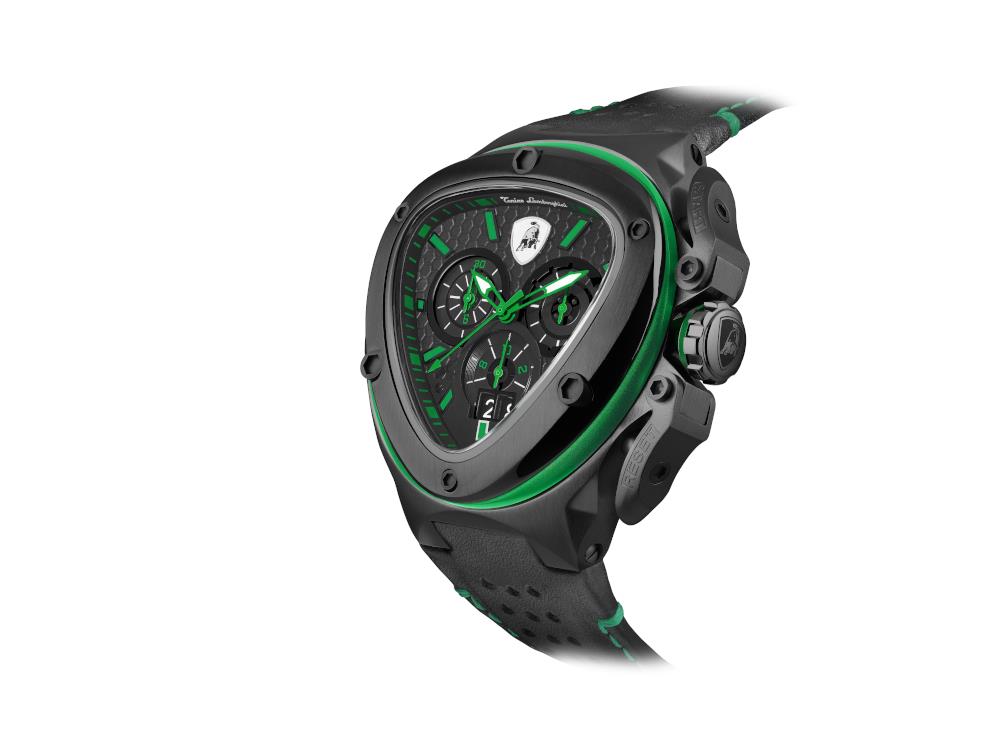 Montre à Quartz Tonino Lamborghini Spyder X Green 53 mm, Chronographe, T9XF