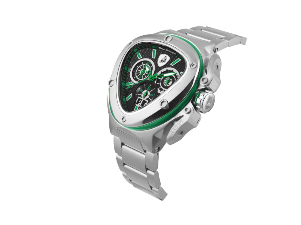Montre à Quartz Tonino Lamborghini Spyder X Green SS, 53 mm, Chrono, T9XF-SS-B