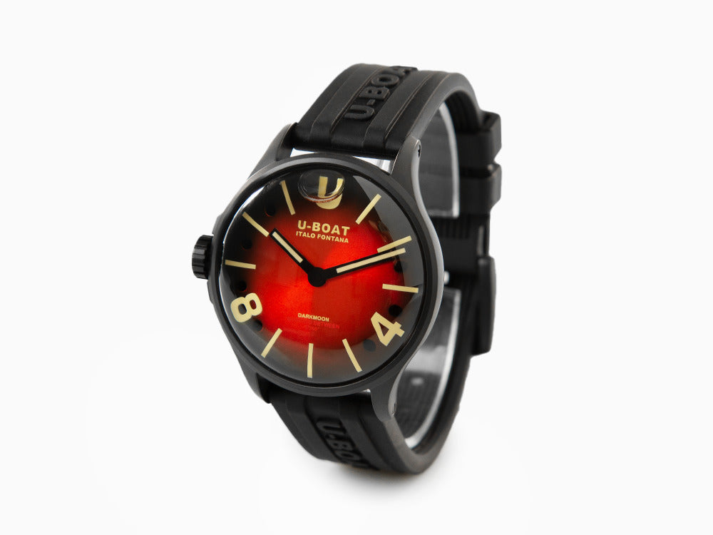 Montre à Quartz U-Boat Capsoil Darkmoon Soleil, 40 mm, Rouge, 9501
