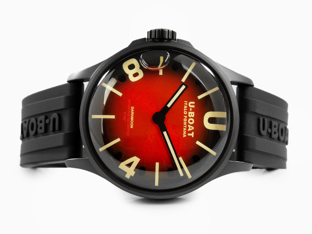 Montre à Quartz U-Boat Capsoil Darkmoon Soleil, 40 mm, Rouge, 9501