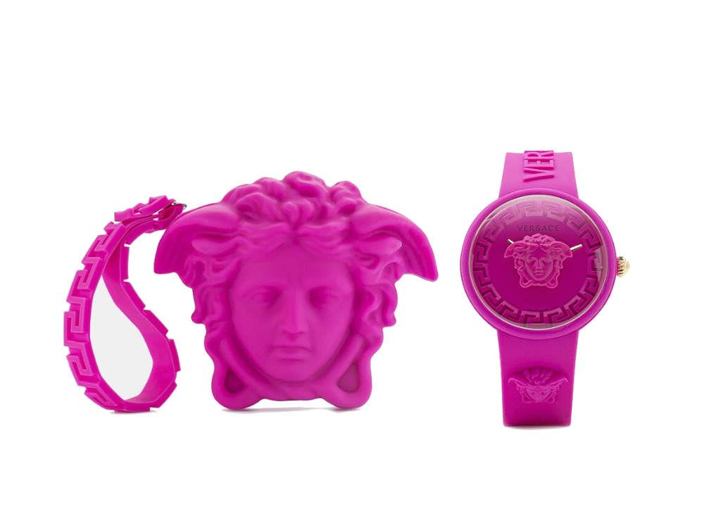 Montre à Quartz Versace Medusa Pop, Silicone, Rosa, 39mm, VE6G00323