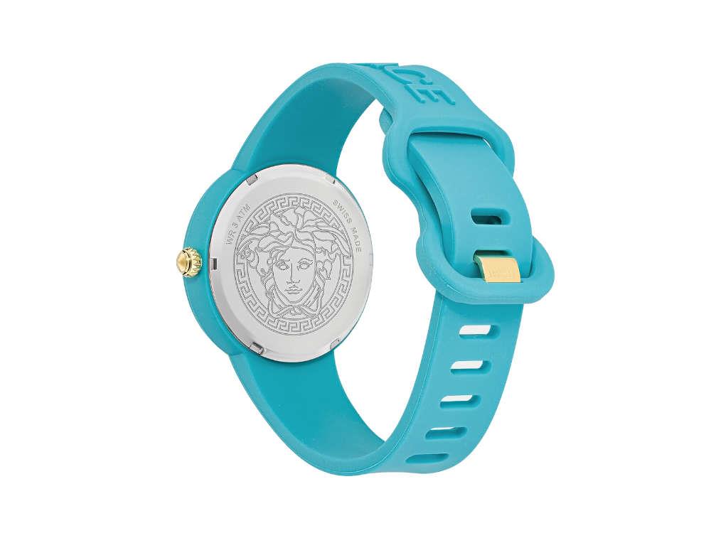 Montre à Quartz Versace Medusa Pop, Silicone, Turquoise, 39 mm, VE6G00423