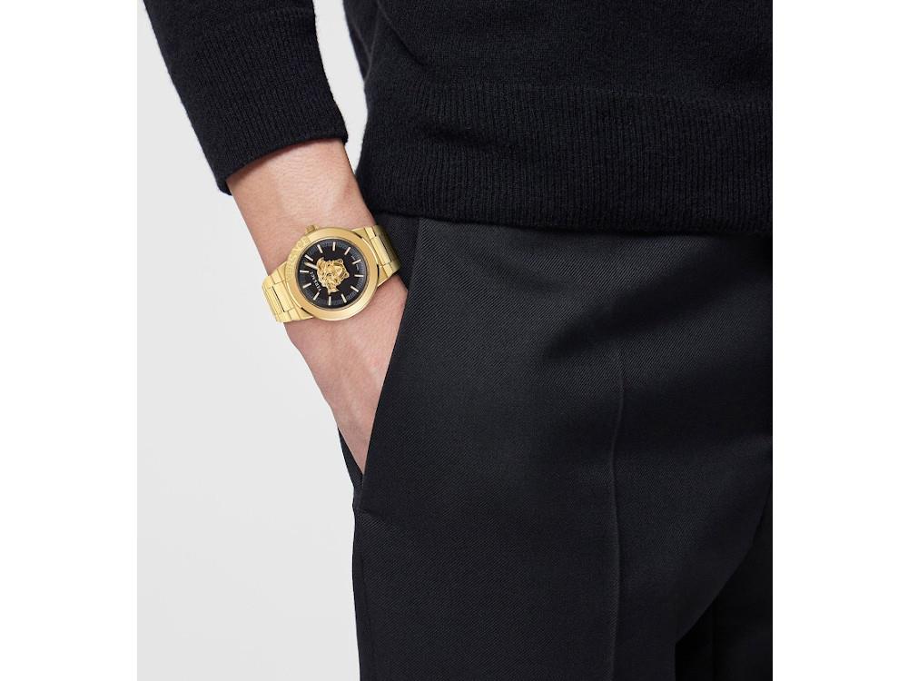 Montre à Quartz Versace Medusa Infinite Gent, PVD Or, Noir, 47 mm, VE7E00623