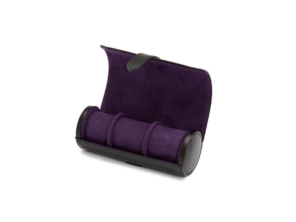 Étui WOLF Blake, 3 Montres, Noir, Cuir, 305028