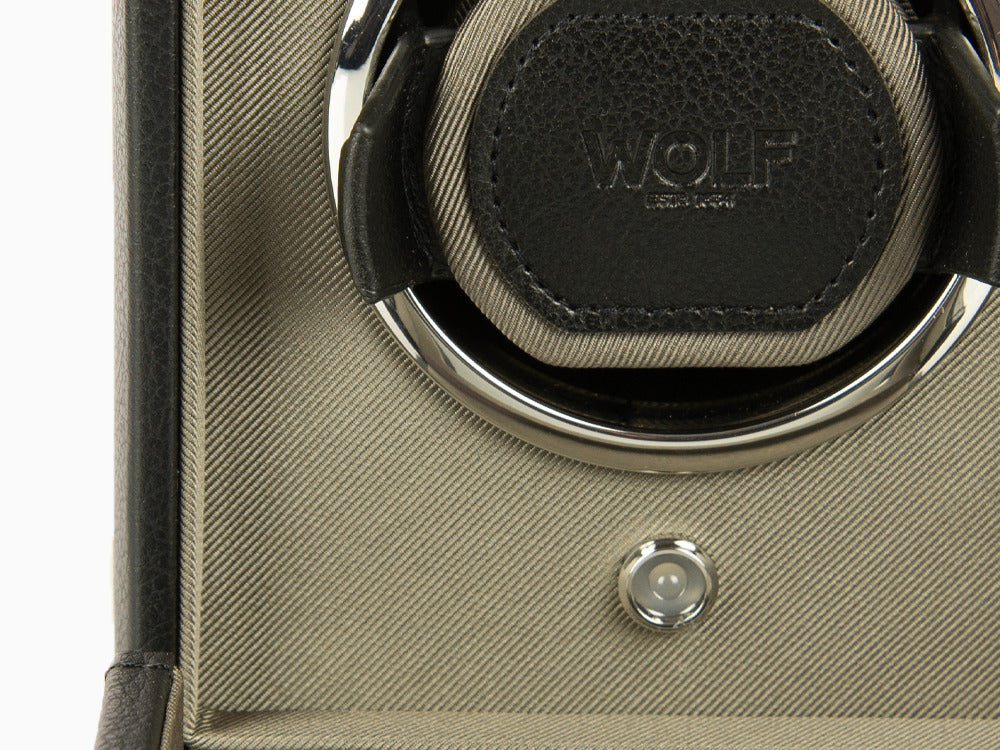 Remontoir WOLF Cub, 1 Montre, Noir, Cuir Vegan, 461103