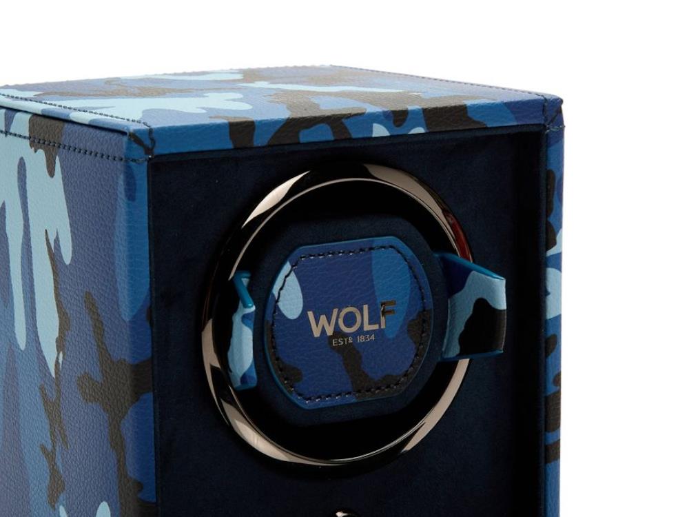 Remontoir WOLF Elements Water, 1 Montre, Bleu, Cuir Vegan, 665171
