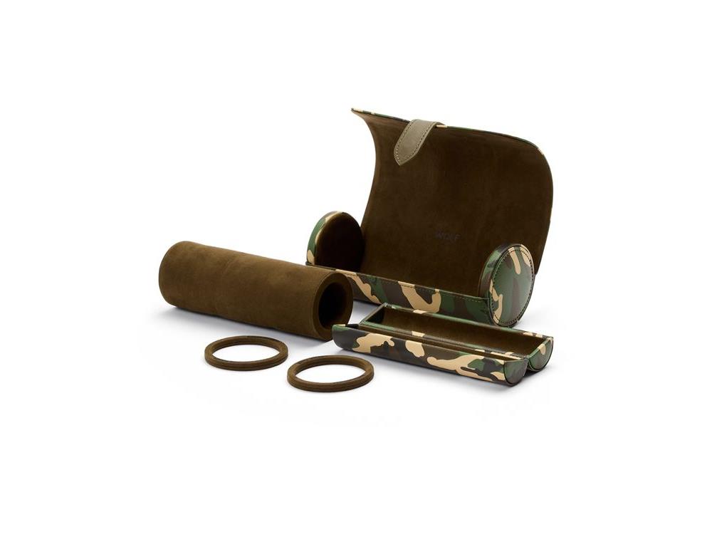 Étui WOLF Elements Earth, 3 Montres, Vert, Cuir Vegan, 665230