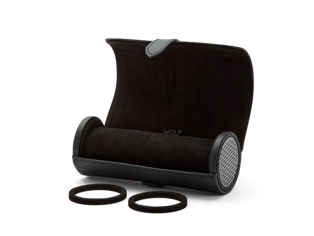 Étui WOLF Axis, 3 Montres, Noir, Cuir, 488403