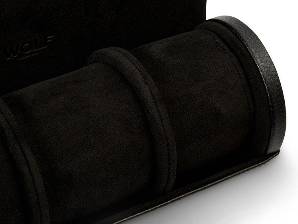 Étui WOLF British Racing, 3 Montres, Noir, Cuir, 792902