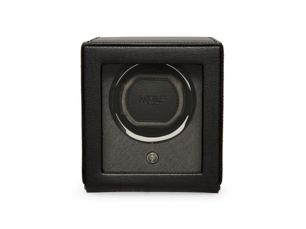 Remontoir WOLF Cub, 1 Montre, Noir, Cuir Vegan, 461103