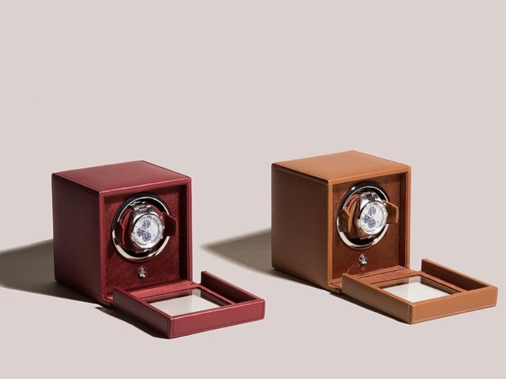 Remontoir WOLF Cub, 1 Montre, Rouge, Cuir Vegan, 461126