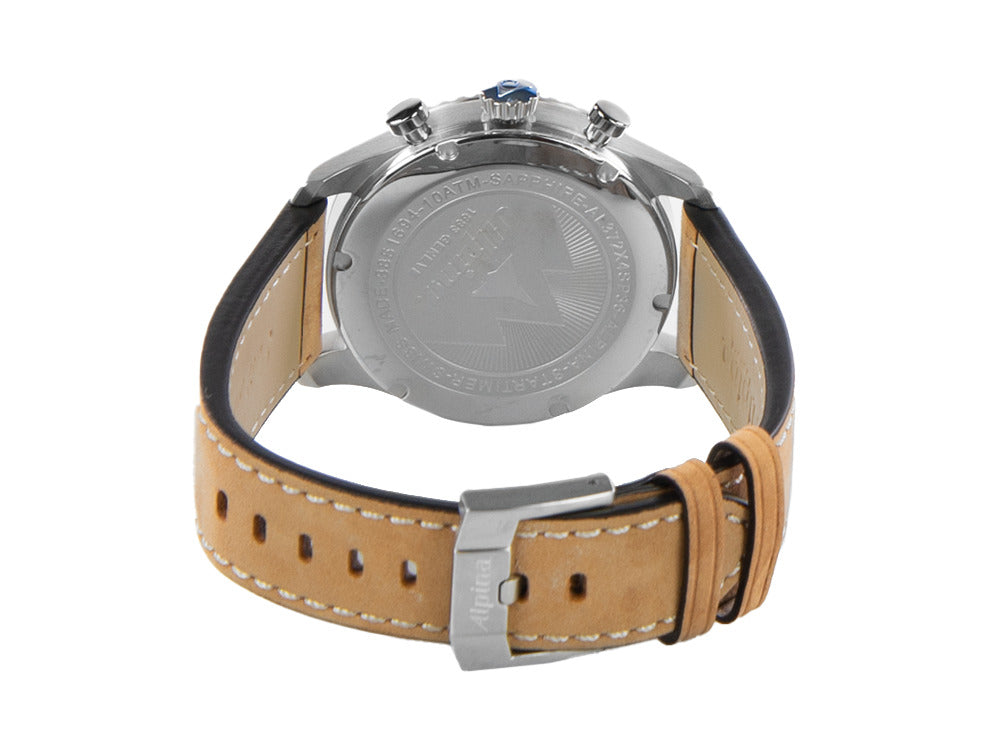 Montre à Quartz Alpina Startimer Pilot, 41 mm, Bleu, Jour, AL-372NW4S26