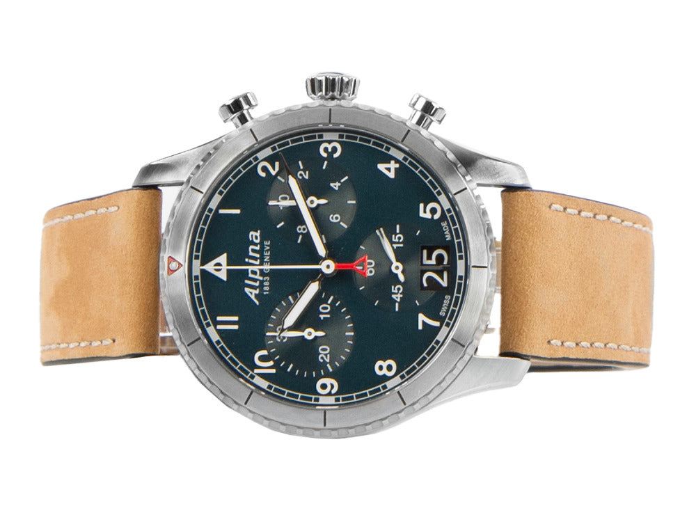 Montre à Quartz Alpina Startimer Pilot, 41 mm, Bleu, Jour, AL-372NW4S26